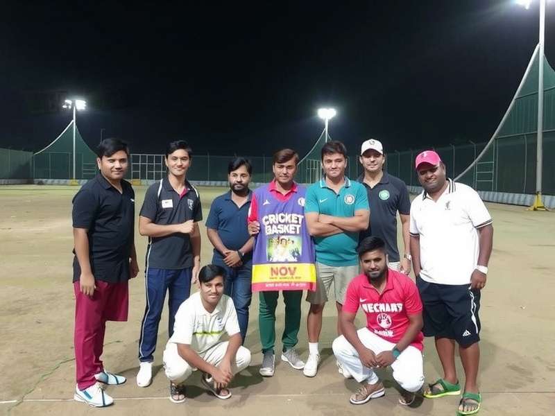 Cricket Basket Ace Community Cricket Basket Ace community meetup in Mumbai with players posing with game merchandise
