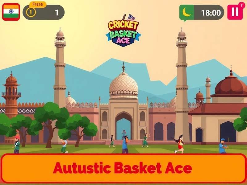 Cricket Basket Ace Overview Cricket Basket Ace main screen showing Indian landmarks as game backgrounds