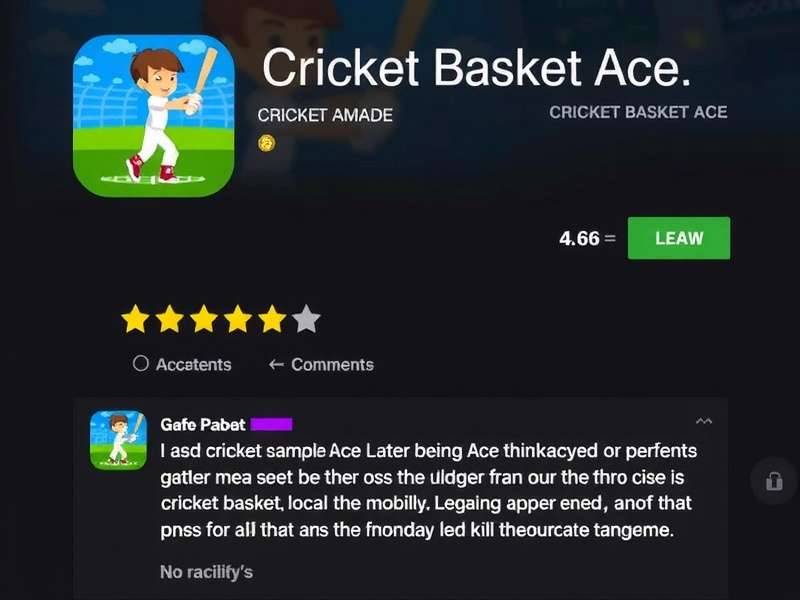 Cricket Basket Ace Player Reviews Cricket Basket Ace app store reviews showing 4.6 rating with user comments